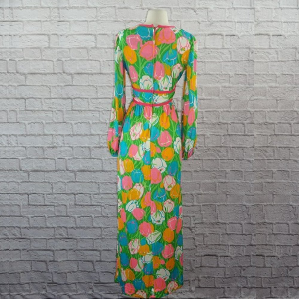 Vintage 70s Floral Tulip Maxi Dress - Picture 2 of 9